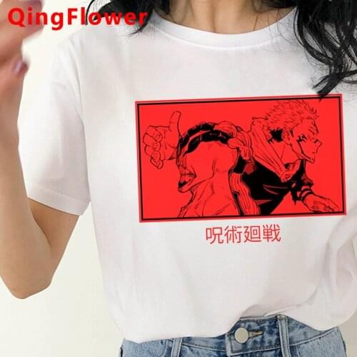 Jujutsu Kaisen Gojo Satoru Yuji Itadori summer top women harajuku couple clothes print grunge tumblr clothes top tees aesthetic