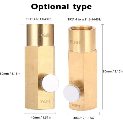 CO2 Cylinder Refill Adapter Kit for Household Soda Bottle Connector Soda-Stream Can Accessories TR21.4 to W21.8-14-RH/CGA320