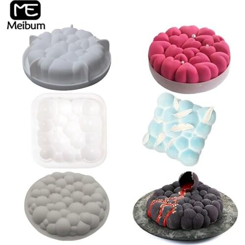 Meibum Splicing Heart Pastry Kitchen Bakeware Set Silicone Cake Molds Decorating Tools Non-Stick Dessert Mousse Baking Moulds