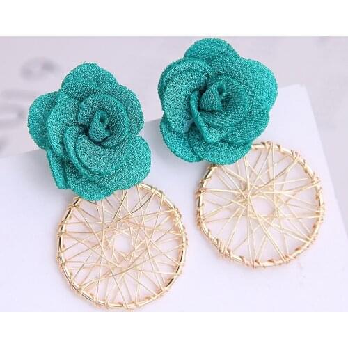 Fashion Women Exaggerated Metal Circle Long Earrings Party Jewelry Gifts