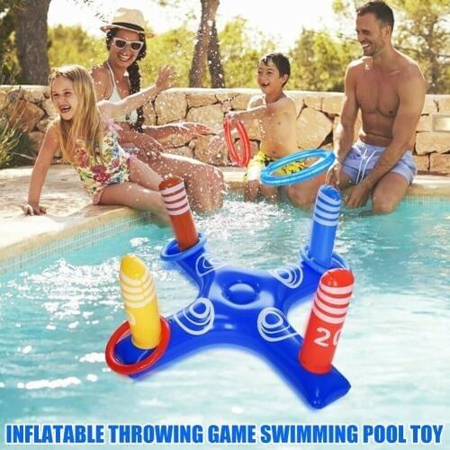 Newly Inflatable Ring Toss Pool Game Toys Floating Swimming Pool Ring Toss Toys Set
