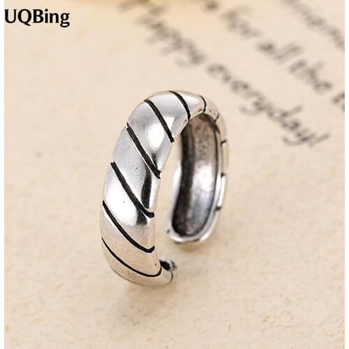 New Arrivals Retro Thai Silver Open Rings 925 Sterling Silver Rings For Girl Women Gift Jewelry