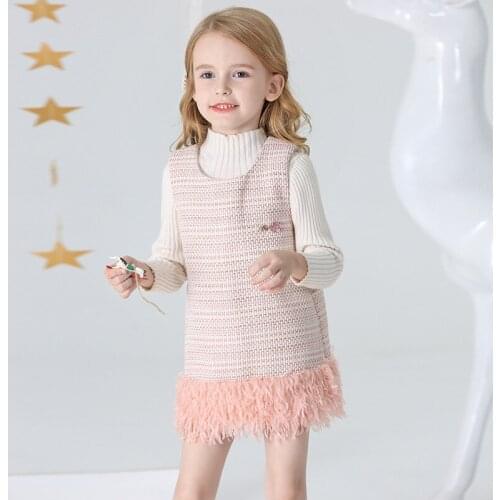 Top Quality Girls Baby Fashion Tassel Elegant Dress Spring Autumn Winter Girl Kids Birthday Princess Dresses Children Vestidos