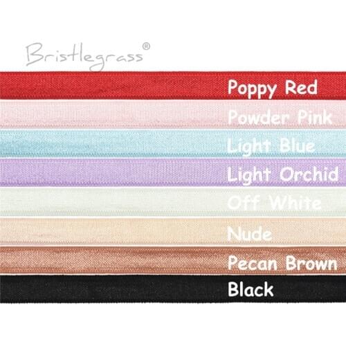 BRISTLEGRASS 8 Yard 3/8" 10mm Solid Spandex Satin Band Shiny Non-foldover Elastics Headband Bra Strap Dress Lace Trim DIY Sewing