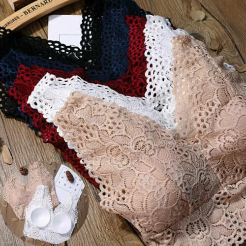 Sexy Women Lace Bra Bralette Bustier Crop Top Floral Harness V-Neck Hollow Bralet Ladies Underwear Tops