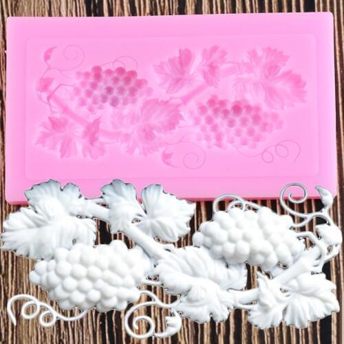 Sugarcraft Grape Silicone Mold DIY Relief Cake Border Fondant Mold Cake Decorating Tools Candy Clay Chocolate Gumpaste Molds