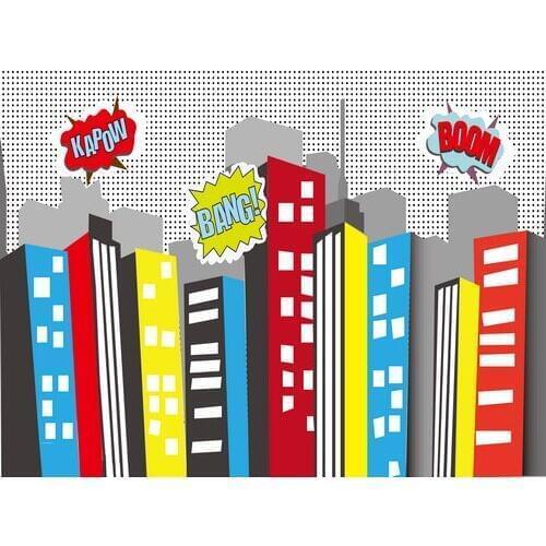 Super city backdrops for photography newborn grey brick sky photo background kids birthday customized vinyl baby studio props