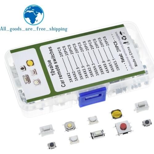 250PCS 10 Types Tactile Push Button Touch Switch Remote Keys Button Microswitch Hot Sale