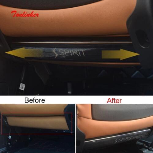 Tonlinker Seat back Anti-dirty Cover case sticker for CITROEN DEESSE DS7 2018 Car Styling 2 PCS Stainless steel Cover Stickers