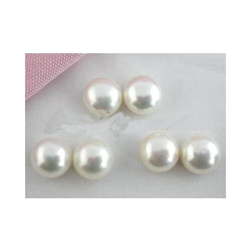 New Arrival Favorite Pearl Earrings Wholesale 3 Pair 12MM White Color Freshwater Pearl Earrings S925 Sterling Silver Jewelry