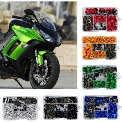 155 Pcs/Set M6 M5 Motorcycle Fairing Bolts Kit Bodywork Fastener Clip Screws Nut for Motorbike Repair Modification Dropship