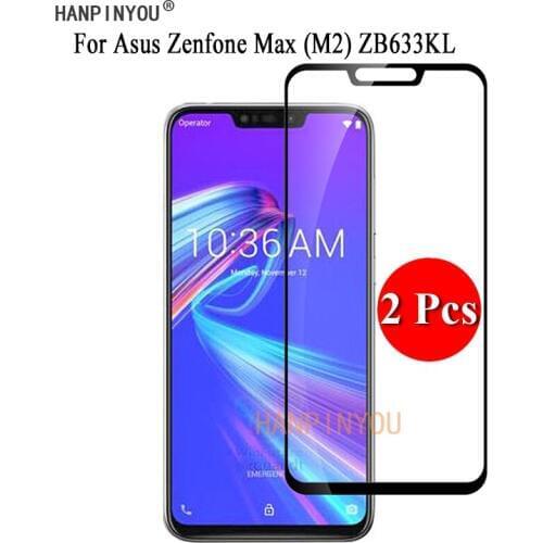 2 Pcs/Lot For Asus Zenfone Max (M2) ZB633KL 6.26" Full Cover Screen Protector Tempered Glass Protective Film + Clean Tools