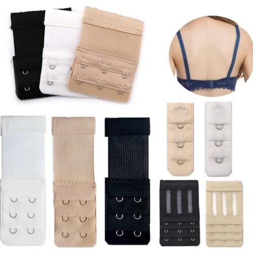 3pcs Bra Extenders Strap Extension Hooks Black White Women Bra Expander Strap Clasp Adjustable Belt Buckle Lingerie Accessories