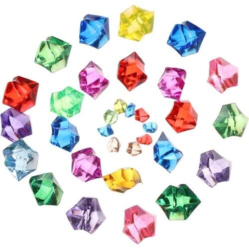 50Pcs/bag Colorful Acrylic Crystal Ice Cubes Stone Ice Rocks Vase Filler Pebble for Wedding Garden Fish Tank Ornament