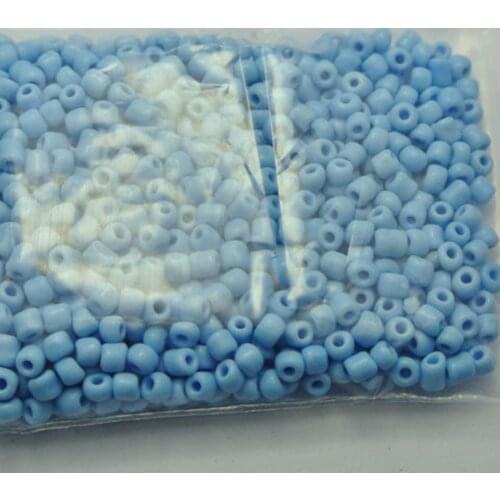 800 Sky Blue Opaque Glass Seed Beads Rondelle 4mm (6/0)