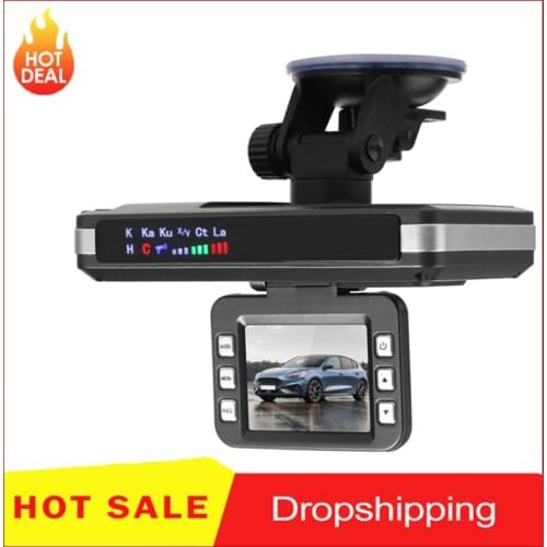 2 in 1 Car DVR Camera Dashboard Cam English Russian Voice Radar Detector X K CT La Flow Radar Detector 1080P Video Recorder