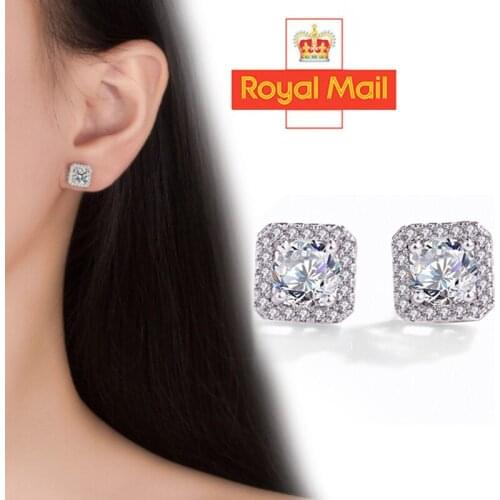 Shiny Square Earrings Women 2021 Explosive Fashion All-Match European And American Micro-Inlaid Rhinestone Zircon Square Earring