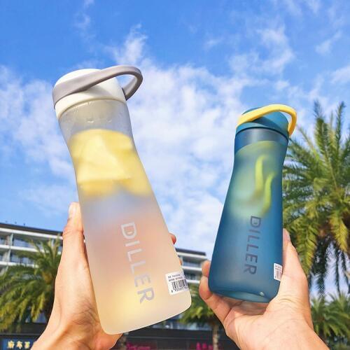 600ML Fitness Tourism Type Frosted Plastic Water Bottle Lemon Tea Flower Infuser Filter Sport large Water Cup Bottle BPA Free