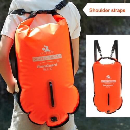Double Airbag Swimming Drifting Bag Anti-Drowning Floatation Waterproof Backpack Adult Water Swimming Storage Pocket X424A