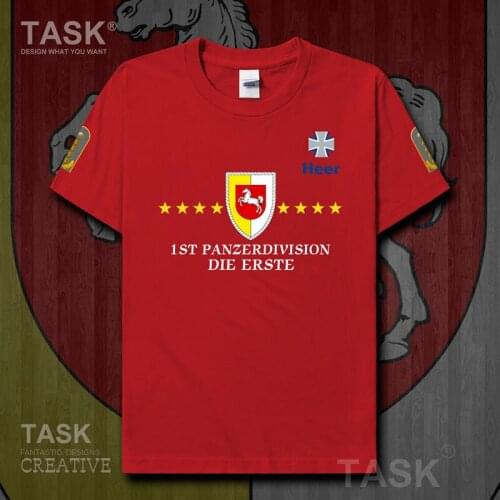 German forces DEU German Army 1st Armored Division mens Military country clothes Short sleeve t-shirt new cotton casual summer
