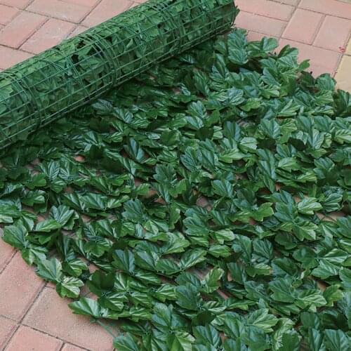 Pastoral Artificial Leaves Fence Rectangular Removable Fencing Barrier for Outdoor Garden Decor