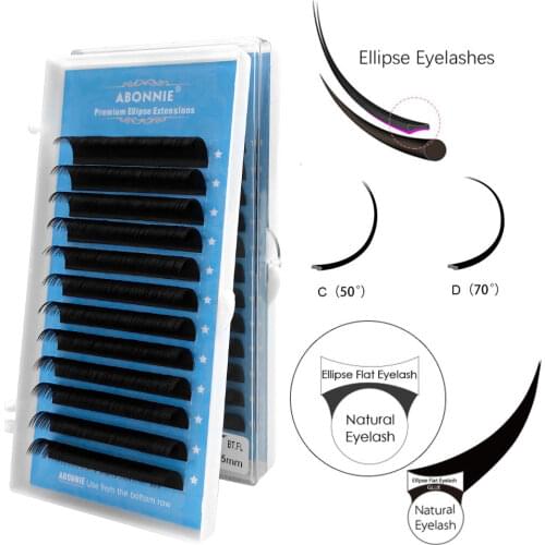 Faux Softer Premium Ellipse Matte Flat Lashes Extension Supplier Private Label Flat Lashes Ellipse Mixed Free Shipping