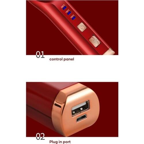 2-in-1 Ceramic Ionic Straightening Brush Hair Straightener Brush Fast Heating for Home and Travel WH998