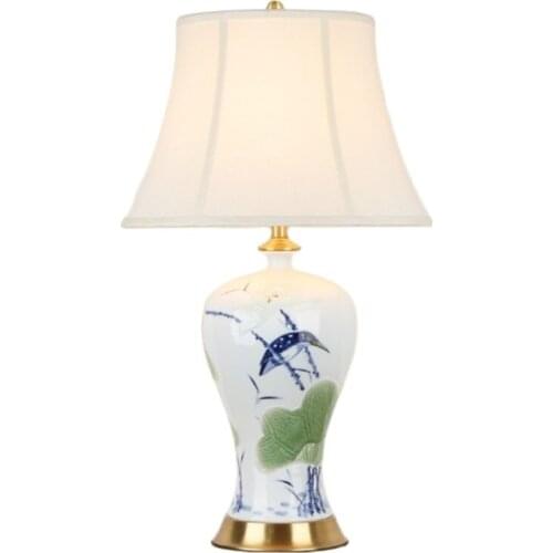 Chinese Style Hand Painted Bird Ceramic Table Lamp For BedRoom Bedside Living Room Foyer Study Desk Reading Night Light190176