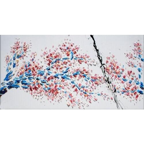 Beautiful Colorful Abstract art Sakura Tree oil paintings hand painted canvas art modern picture for living room decor Gift