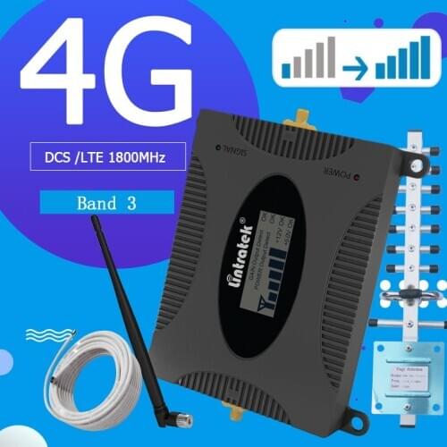 Lintratek 4G Signal booster Amplifier DCS 1800 Celluar Cell phone Signal Repeater LTE 4G internet Amplifier Yagi antenna + cable