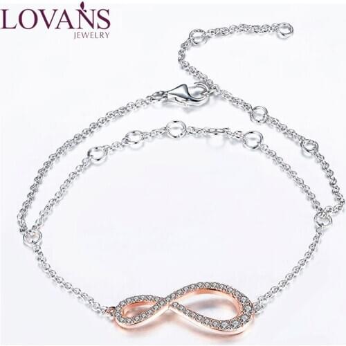 LOVANS New Link Chain Women Bracelets Multi-Layer Charm Bow 925 Silver Adjustable Elegant Pulseras Lady Clasps Bracelet Bowknot