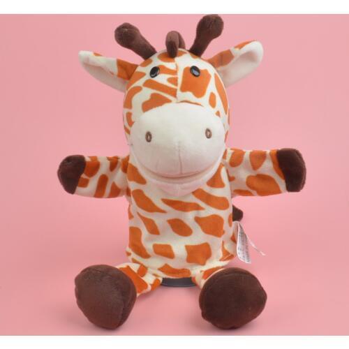 25-30cm cute cartoon plush baby toy hippo ladybug wolf giraffe raccoon crocodile hand puppet baby telling story