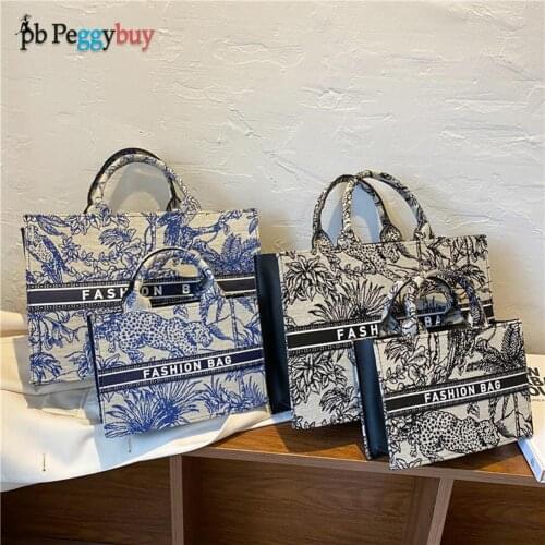 Fashion Women Summer Canvas Printing Top-handle Tote Bag Casual Ladies Large Capacity Handbags Elegant Female Travel Square Bags