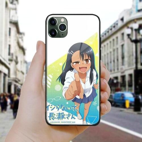 Please don't bully me nagatoro fanart Silicone Glass Phone Case Cover For iPhone SE 6 6s 7 8 Plus X XR XS 11 12 Mini Pro Max