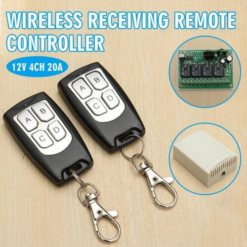 315MHz 12V 20A 4CH Channel Wireless Remote Control Relay Switch Transmitter Receiver for Garage Door Relay Receiver Module