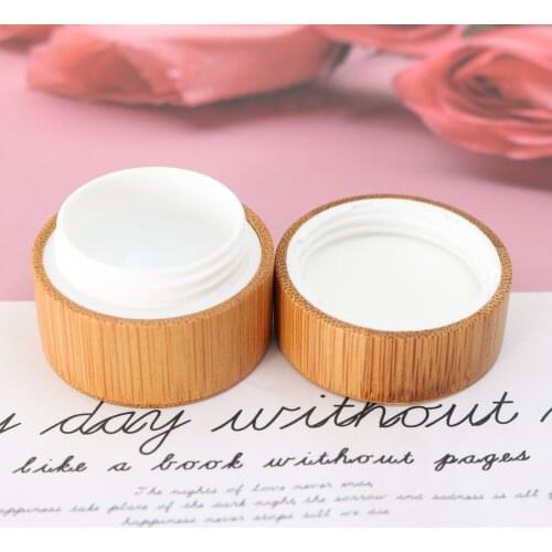 3g 5g 10g 15g 20g 30g 50g Bamboo Bottle Cream Jar Nail Art Mask Cream Refillable Empty Cosmetic Makeup Container Bottle Storage