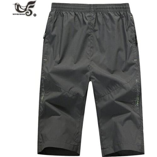 Plus Size 6XL 7XL 8XL Bermuda Masculina Quick Dry Stretchy 3/4 Capri Pants Cargo Shorts Male Casual Board Beach short homme