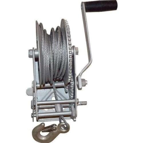 3500Lbs Manual Winch Dual Gear Hand Winch Hand Crank Manual Boat Atv Rv Trailer 33Ft Cable Solid Wire Rope