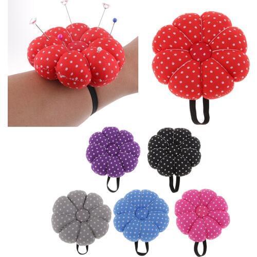 Pumpkin Shape Sewing Needle Pin Cushion Pillow Pincushion Holder Wrist Craft