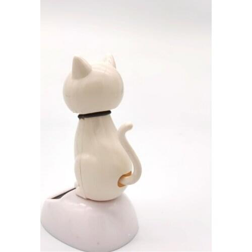 Shaking Head Dancing Little Cat Figure Table Top Home Office Dashboard Decoration Bobble Head Doll Trinket for Kids