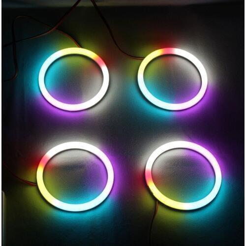 Revolving Angel Eyes Dynamic Sequential Flowing RGBW Cotton Bluetooth Control For BMW E30 E32 E34 E92 E46 Cabrio E46 Coupe 2D