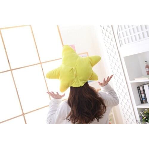 Plushed toy star hat Soft performance toy hat Party decoration hat Photos shooting Prop