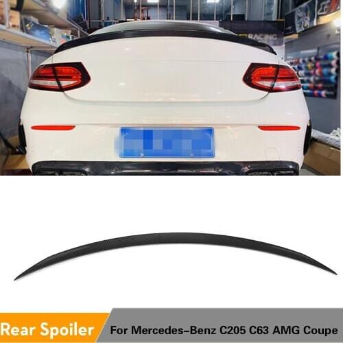 Rear Trunk Spoiler Roof Wing Lip Sticker for Mercedes-Benz C-Class C205 C63 AMG Coupe 2 Door 2015 - 2017 Carbon Fiber / FRP