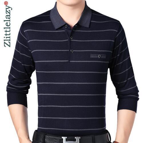 2020 Brand Casual Button Fitness Long Sleeve Polo Shirt Men Poloshirt Jersey Striped Mens Polos Tee Shirts Dress Fashions 93010