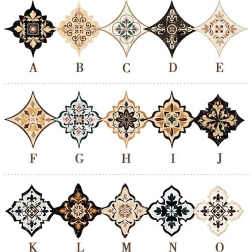 21pcs Floor Tile Diagonal Stickers Waterproof Wearable Floor Stickers Europe Royal Style Living Room Decor