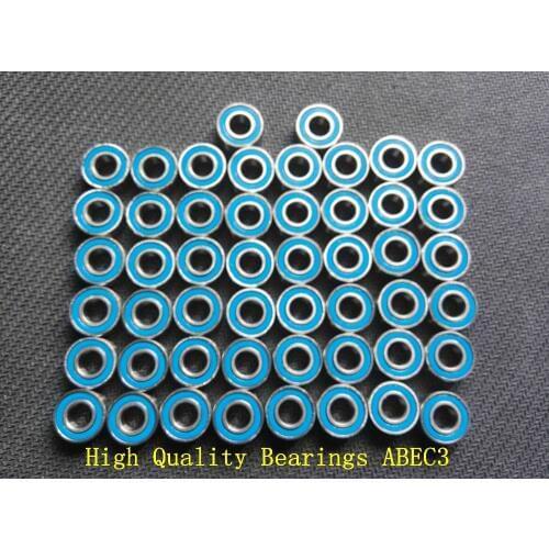 Free shipping 5X11X4 50PCS MR115 2RS ABEC3 Blue Rubber Seals bearing 5x11x4mm Model bearing Motor bearing