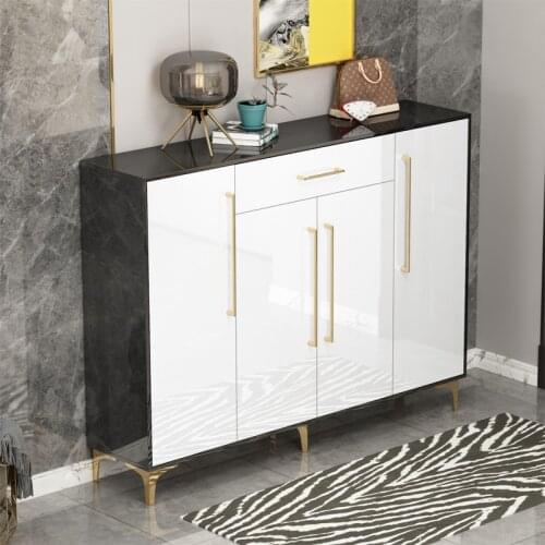 European-style wooden shoe cabinets electroplating paint living room multifunctional hallway storage shoe rack furniture AXRZ