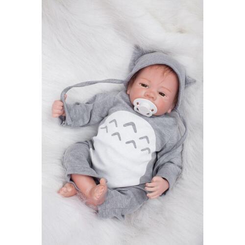 Reborn Toddler Dolls 18'' Handmade Lifelike Baby Solid Silicone Vinyl Boy Doll