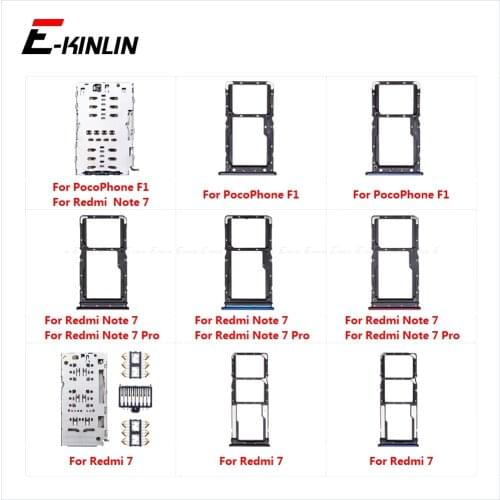 Sim Card Socket Slot Tray Reader Holder Connector Micro SD Adapter Container For XiaoMi Redmi 7 Note 7 Pro PocoPhone Poco F1
