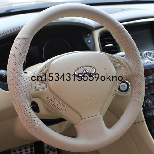 For Infiniti G37 G25 EX25 EX35 EX37 Hand Sewn Leather Seering Wheel Cover